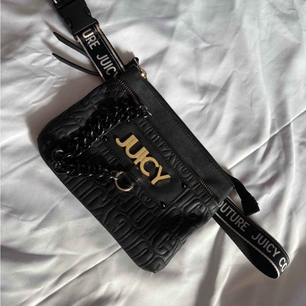 Juicy Couture Black Embossed Crossbody Bag